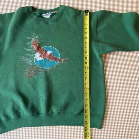 Vintage Lee Heavyweight green crewneck Eagle embroidery. Made in USA.Size medium - Picture 9 of 16